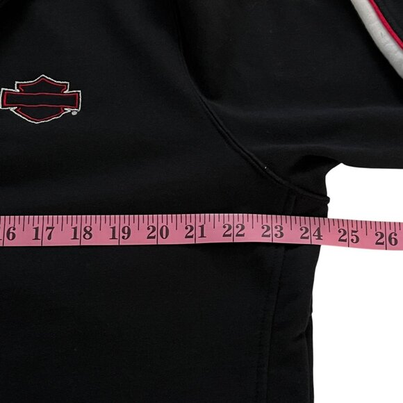 Harley-Davidson VF Imagewear Womens 1X Black Red Flame Sleeve Zip Moto Jacket - Picture 11 of 13